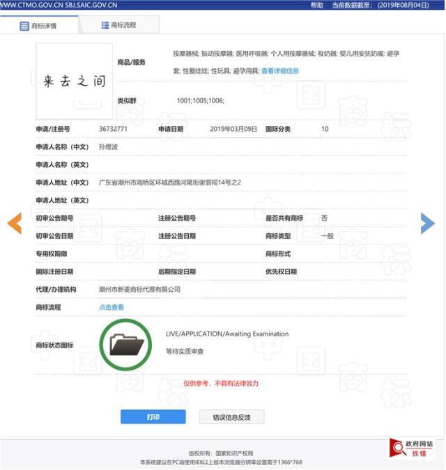 CEO昵稱被搶注 “來去之間”變成果蔬和情趣用品商標(biāo)